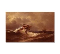 TNGHHSGA Sauvetage En MerIvan Aivazovsky Tableau Marin sur Toile, Peinture Classique de la Mer80x128m Sans cadre