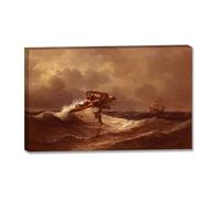 TNGHHSGA Sauvetage En MerIvan Aivazovsky Tableau Mer sur Toile, Décoration Murale Classique80x128m Encadrée