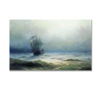 TNGHHSGA TempêTe ViolenteIvan Aivazovsky Tableau Marin sur Toile, Peinture Classique de la Mer80x128m Sans cadre
