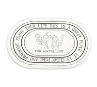 TNHINA Tapis de salle de bain, doux, antidérapant, absorbant, lavable en machine, motif ange mignon pour sol de salle de bain (angle baby-B), 50,8 x 81,3 cm, noir et blanc 1