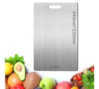 Tnhsvp Planche a Decouper en Titane,34X23cm Plaque Inox Cuisine Titanium Cutting Board, Double Face Planche à Découper en Titane Multifonction, pour Viande, Fruits, Légumes