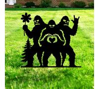 TNKBREEZE Bigfoot - Décoration de jardin - En métal - 28 x 22 cm - Motif singes - Décoration de jardin et pelouse