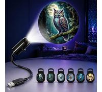 TnLnYn Veilleuse à projection de chouette 2 en 1 USB Mini Projection Veilleuse de Nuit Lampe de Nuit Projecteur LED Rotation à 360° Convient pour Voiture ou Chambre Plafond Accessoires de Décoration