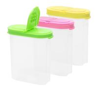 TNSLAND Boîtes à provisions de 250 ml, 3 PCS Boite Cereales avec couvercles à charnière, Boîte de conservation de la farine, BPA libre Récipients de stockage en plastique pour les épices Sel Sucre