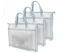 TNTGMG Lot de 3 sacs de projet portables étanches A3, 45 × 33 × 7 cm, poches zippées réutilisables avec calendrier, sac de projet polyvalent pour voyage, salle de ureau