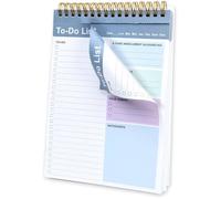 To Do List Bloc Notes DIN A5 180 Pages Non-Datées Bloc Planification Tricolore Facile à Arracher Daily Planner Carton à Fond