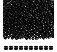 TOAOB 1000 Pièces 6mm Noir Perles Rondes de Plastique Lisses pour Fabrication de Bijoux Collier Bracelets Artisanat