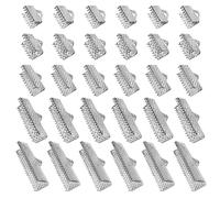 TOAOB 100pcs Fermoirs Extrémité de Ruban avec Bracelet Griffe Métal 8mm 10mm 13mm 20mm 25mm Argent pour Bracelet Fabrication de Bijoux Réparer Collier Creation Décoration