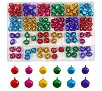 TOAOB 162 Pièces grelots clochettes de Noel 14mm 12mm grelot Clochette de Colorées 6 Couleurs en Métal Jingle Bells pour Fabrication de Bijoux Mini Décoration de Fête de Noël