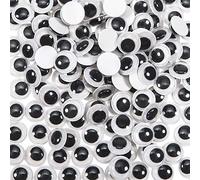 TOAOB - Lot de 300 autocollants - Motif : yeux vacillants - Ronds - Noirs - Blancs - 10 mm - En plastique - Yeux pour les accessoires de scrapbooking, d’artisanat
