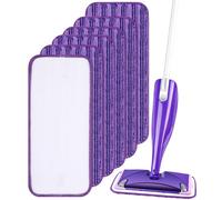 Toaren 6 Packs Lingettes Reutilisable 30x14cm,Mop Pads Microfibres,Tampons Vadrouille Microfibre Mop Remplacement Tampon Vadrouille réutilisable pour frotter sols secs/humides,Viol