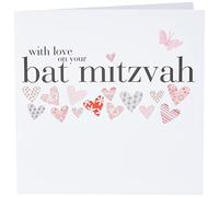 Toast Claire Giles Carte de Bar Mitzvah Motif coeurs Rose