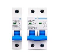 TOB1Z-63 1P 2P DC MCB 6KA 500V Mini Disjoncteur 3A 6A 10A 16A 20A 25A 32A 40A 50A 63A Y Connexion 1 Pièces(2,10A)