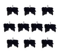 ToBeIT Lot de 10 Decoration Noel Sapin Noir Plume - 8 x 10 cm - Ailes d'ange pour Sapin de Noël Noir - Boules de Noël Plumes à Suspendre - Décoration pour la Maison, Intérieur et Extérieur