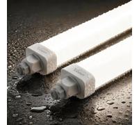 Tobeter 2 Pièces Neon LED 60 CM, 18W 1800LM Tube Lampe, Linkable Luminaire Plafonnier Reglette Led, Blanc Neutre 4000K IP65 Pour Garage, Cave, Atelier, Couloir