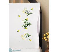 Tobin Paire de taies d'oreiller estampillées pour Broderie, 50,8 x 76,2 cm, Boutons d'or