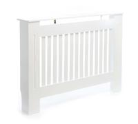Toboli Cache-radiateur - Blanc - 112 x 19 x 82 cm - en MDF - Couverture protège-Chauffage décorative, Tablette Étagère Console