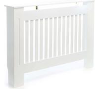 Toboli Cache-radiateur – Blanc – 112 x 19 x 82 cm – en MDF – Couverture protège-chauffage décorative, Tablette Étagère Console