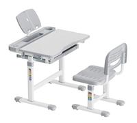 Toboli Kit Bureau évolutif pour enfants – 664 x 365 x 546-766 mm – capacité max. 75 kg – Acier – Hauteur et inclinaison ajustables 0–40° – Table avec Chaise Tiroir et Serre-livre