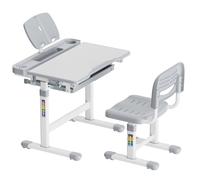 Toboli Kit Bureau évolutif pour enfants – 664 x 365 x 546-766 mm – capacité max. 75 kg – Acier – Hauteur et inclinaison ajustables 0–40° – Table avec Chaise Tiroir et Serre-livre