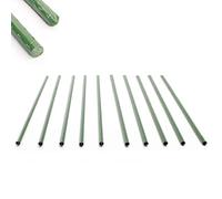 Toboli Lot de 10x Tuteurs Plantes - Ø 11 x 900 mm - en Vert - en Métal - Support de Légumes Fleurs grimpantes - Piquets Attache Tomates - Roses, Vigne