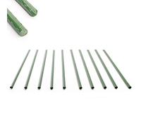 Toboli Lot de 10x Tuteurs Plantes - Ø 8 x 600 mm - en Vert - en Métal - Support de Légumes Fleurs grimpantes - Piquets Attache Tomates - Roses, Vigne