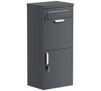 Toboli Paketbriefkasten Anthrazit 50x37x112cm Paketbox für Zuhause Paketkasten für Pakete und Briefe