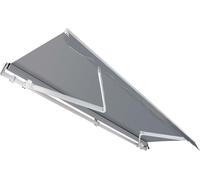 Toboli Store banne rétractable manuel – 3,5 x 3 m – Anthracite – Montage mural – Marquise solaire Auvent Pare-soleil pour terrasse et balcon