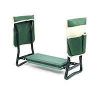 Toboli Tabouret de Jardinier 2 en 1 - 650 x 270 x 490 mm - Capacité 150 kg - en Fer et EVA - Agenouilloir de Jardinage Pliable avec 2 Poches, Assise rembourrée, Siège Jardinier