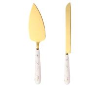 TocaFeank Ensemble de coupe de gâteau pour mariage, coupe-gâteau et ensemble de serveur,Ensemble de service de gâteau d'hôtesse élégant - Outil de coupe de gâteau de mariage, coupe-pizza pour