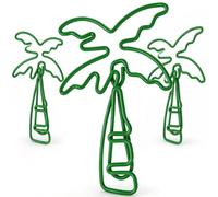 TOCCOOL Lot de 50 trombones en forme de palmier en forme de cocotier, trombones en métal et trombones verts pour enseignants, étudiants, amateurs de lecture et médecins