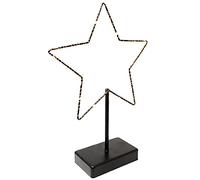 ToCi Étoile décorative LED 30 LED - Présentoir en métal - Décoration lumineuse - 24 x 5 x 34 cm - Étoile de Noël avec lumière blanche chaude - Étoile lumineuse pour table, rebord de fenêtre et étagère