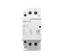 TOCT1-63 2P 63A AC 110V/120V 220V/230V 50/60Hz Din Rail Household AC Modular Contactor 2NO/1NO1NC/2NC(1NO1NC,220V)