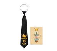Toctax Cadeau 18 Ans Fille et Garçon - Cravate Élégante avec Carte Anniversaire - Idées Cadeaux Anniversaire 18 Ans - Déco Fête - Cadeau Personnalisation Adulte