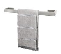 TocTen Porte-Serviettes de Bain - Base carrée épaisse en Acier Inoxydable SUS304 pour Salle de Bain, Barre de Serviette Robuste à Fixation Murale (Nickel brossé, 40,6 cm)