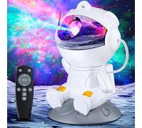 TOCVEOE Projecteur Ciel Étoilé Astronaute avec Télécommande 360° | 8 modes nébuleuses, 2 étoiles, luminosité et vitesse réglables, veilleuse projecteur pour plafond et chambre enfant adulte