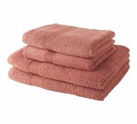 TODAY Lot de 2 Serviettes de Bain 50x100 cm + 2 Draps de Bain 70x130 cm Terracotta 100% coton