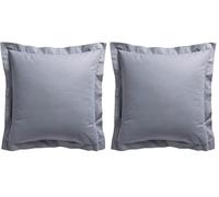 Today 201713 Taie d'oreiller Coton, Gris Anthracite, 75 x 75 cm (Lot de 2)