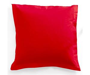 Today 201716 Taie d'oreiller a volant plat Coton - Rouge (Pomme d'Amour) 75x 75cm