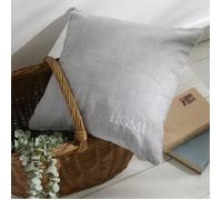 Today - Coussin décoratif Charme 40x40 cm en coton avec broderie, housse amovible et garnissage polyester - Décoration intérieure