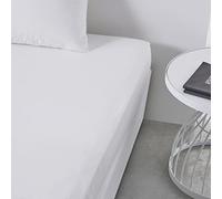 Today Essential - Drap Housse 160X200 cm 2 Personnes 100% Coton Uni, Craie