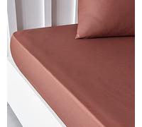 Today Essential - Drap Housse 160X200 cm 2 Personnes 100% Coton Uni, Terracotta