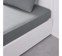 Drap housse TODAY Essential - 90 x 190 cm - 1 personne - 100% Coton uni - Acier