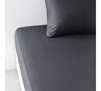 Today Essential - Drap Housse 90X190 cm 1 Personne 100% Coton Uni, Fusain