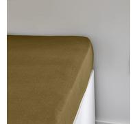 Today Essential - Drap Housse 90X190 cm 1 Personne Jersey 100% Coton Uni, Bronze