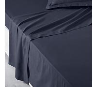 Today Essential - Drap Plat 2 Personnes 240X300 cm Coton Uni Bleu, Reine