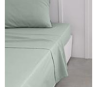 Today Essential - Drap Plat 2 Personnes 240X300 cm Coton Uni Vert, Reine