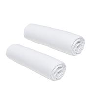 Today Essential - Lot de 2 draps Housses 140x190 cm 2 Personnes 100% Coton Craie