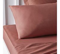 Today Essential - Lot de 2 Taies d'oreillers 50X70 cm 100% Coton Uni, Terracotta