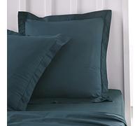 Today Essential - Lot de 2 Taies d'oreillers 63X63 cm 100% Coton Uni, Paon